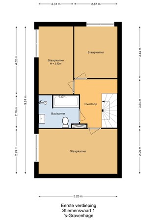 Floorplan - Stiemensvaart 1, 2497 ZD Den Haag